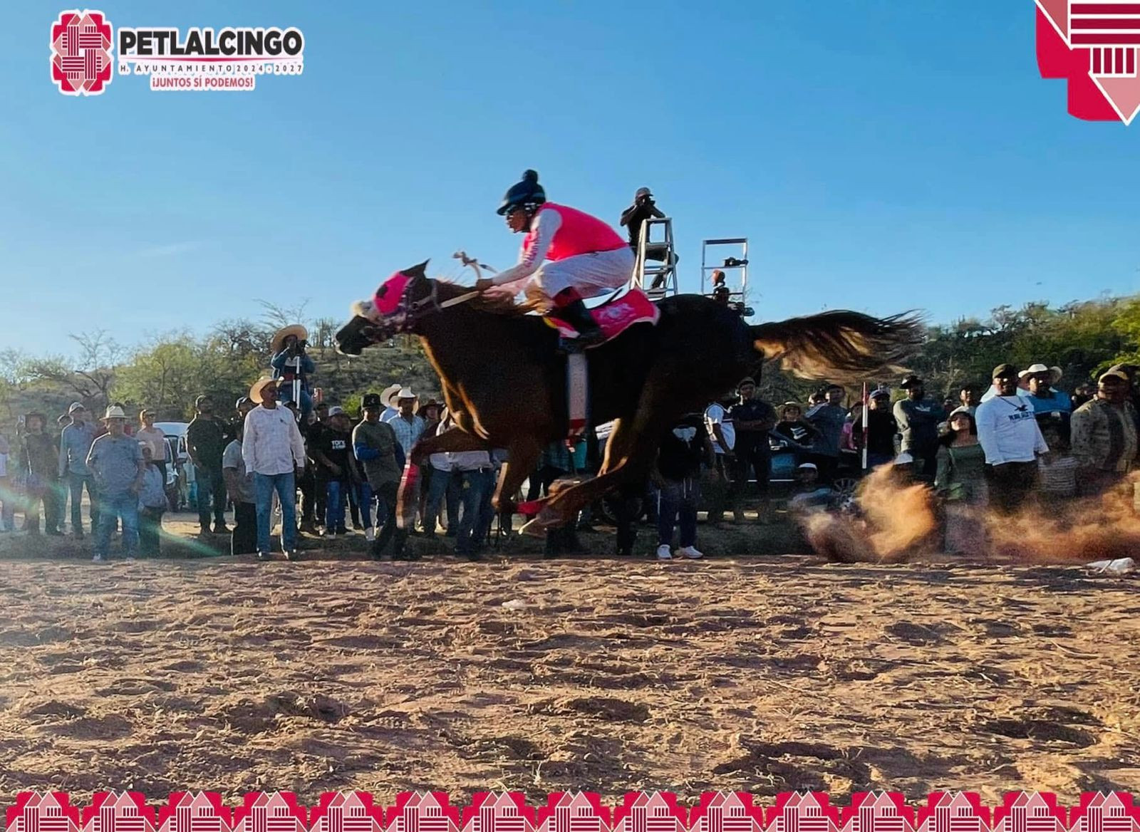 Carreras de caballos que se llevaron a cabo en Sección Sexta Guadalupe durante su festividad anual.