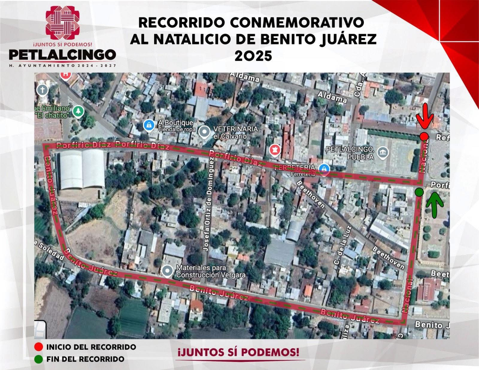 Recorrido conmemorativo al natalicio de Benito Juarez